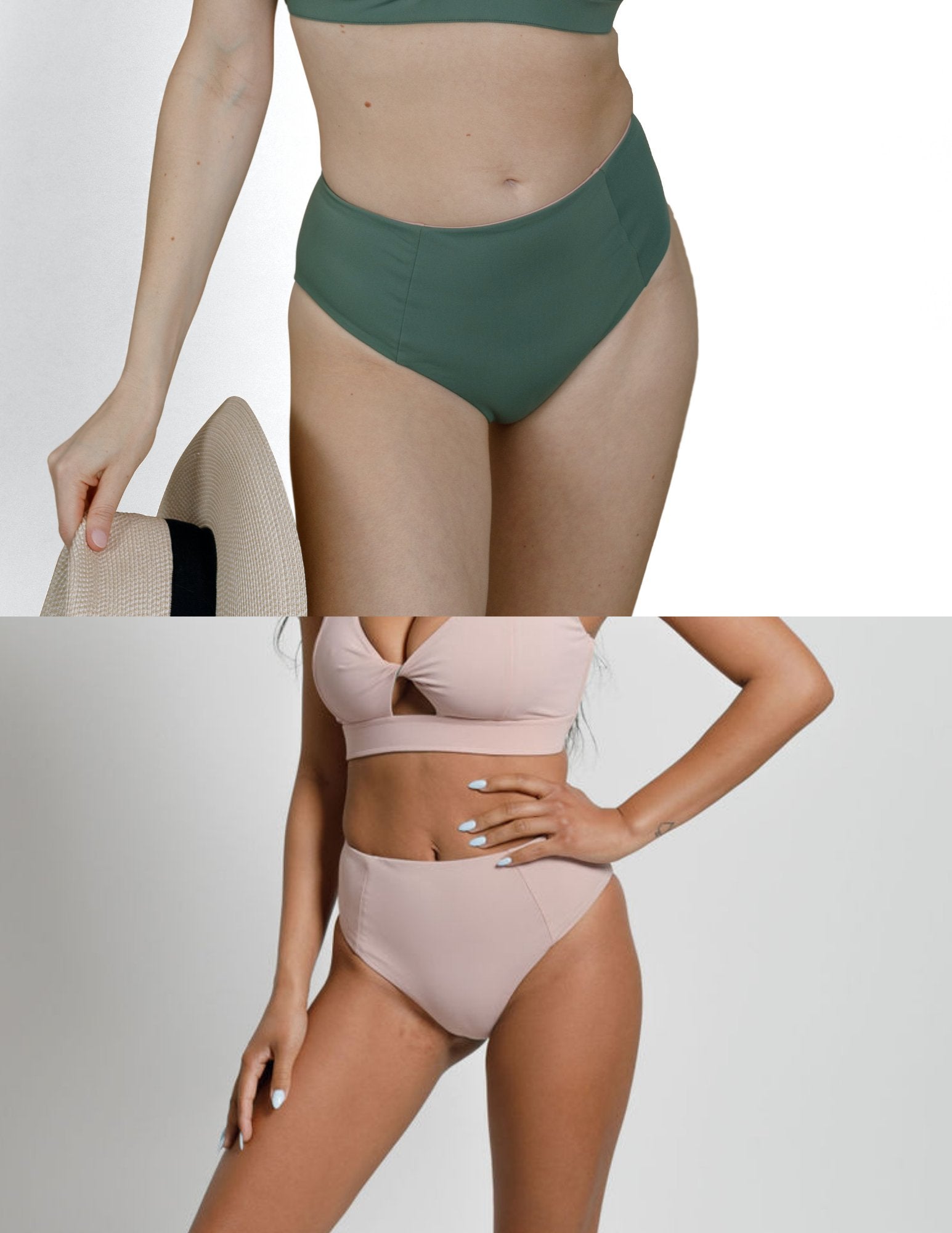 Mita High Waist Reversible Bikini Bottom - Jenna Bricher Swim