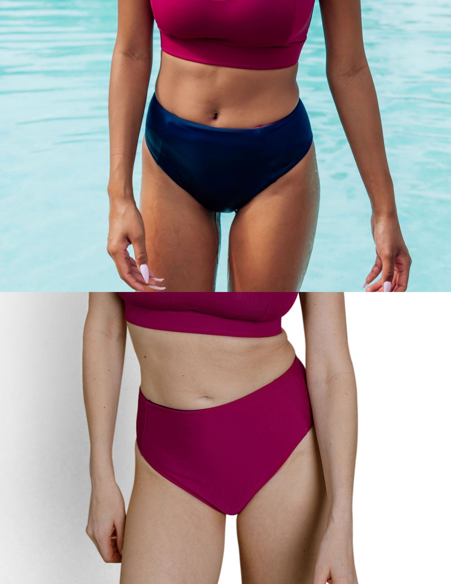 Mita High Waist Reversible Bikini Bottom - Jenna Bricher Swim